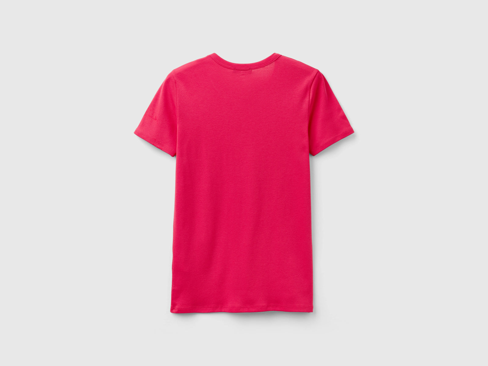 T-shirt in cotone a fibra lunga da donna fucsia 2 | Benetton Outlet
