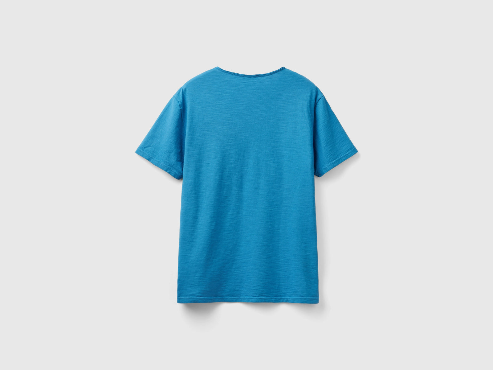 T-shirt in cotone fiammato da uomo blu 2 | Benetton Outlet