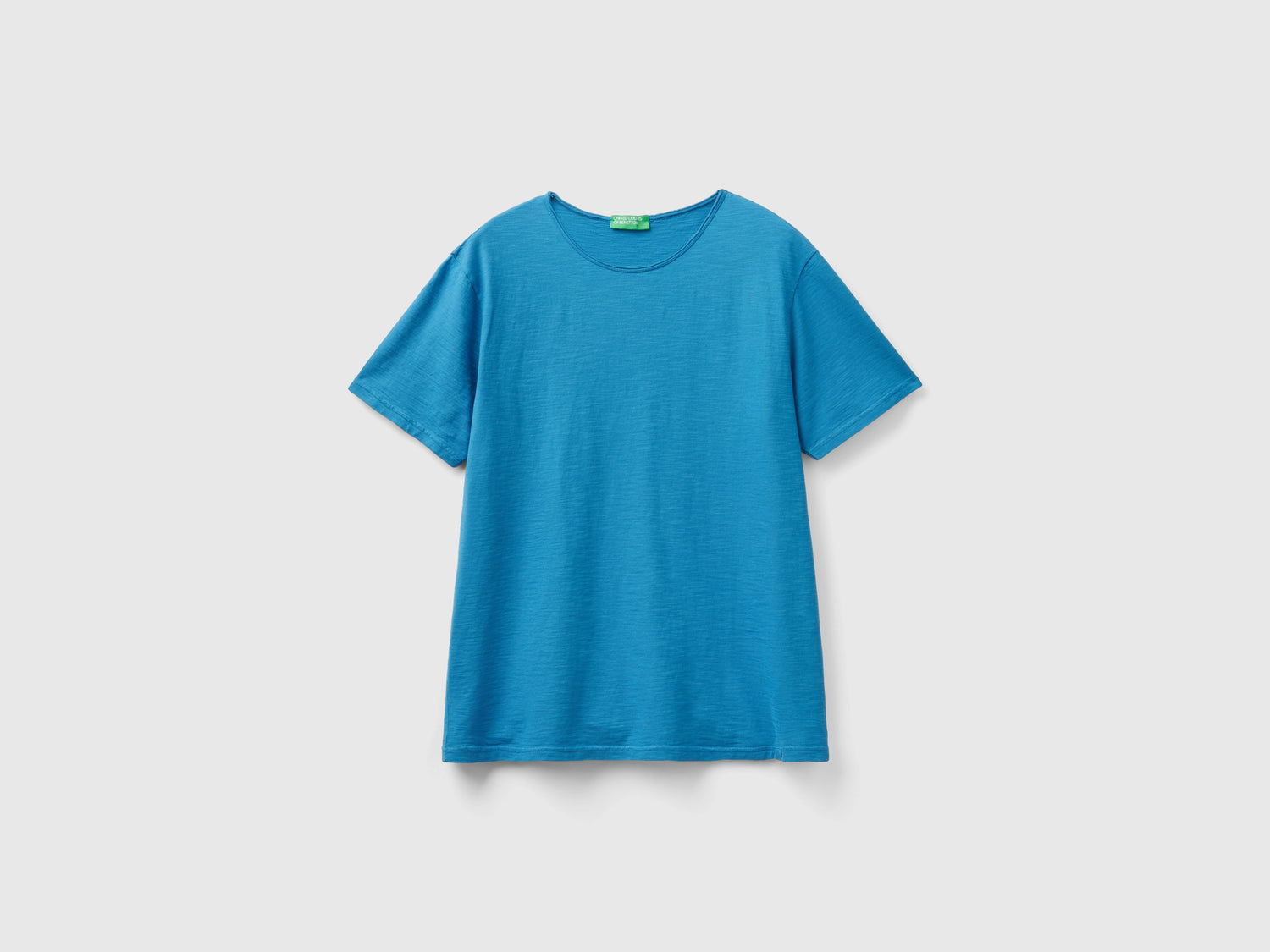 T-shirt in cotone fiammato da uomo blu | Benetton Outlet