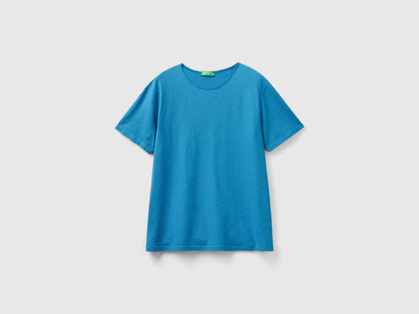 T-shirt in cotone fiammato da uomo blu | Benetton Outlet