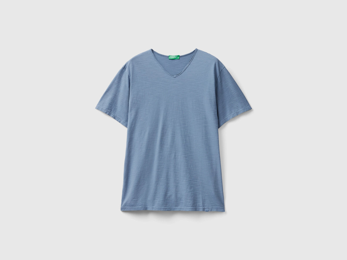 T-shirt 100% cotone con scollo a V