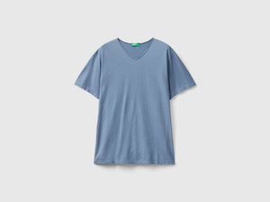 T-shirt 100% cotone con scollo a V
