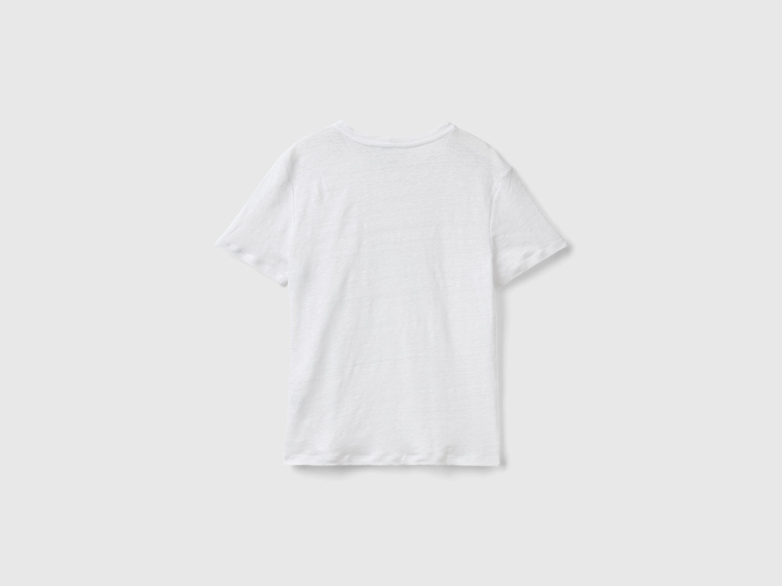 Maglietta girocollo in puro lino da donna bianco 2 | Benetton Outlet