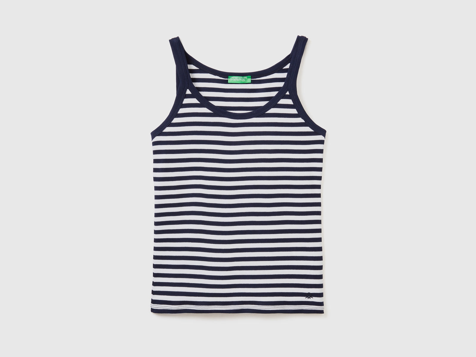 Canotta a righe 100% cotone da donna blu scuro | Benetton Outlet