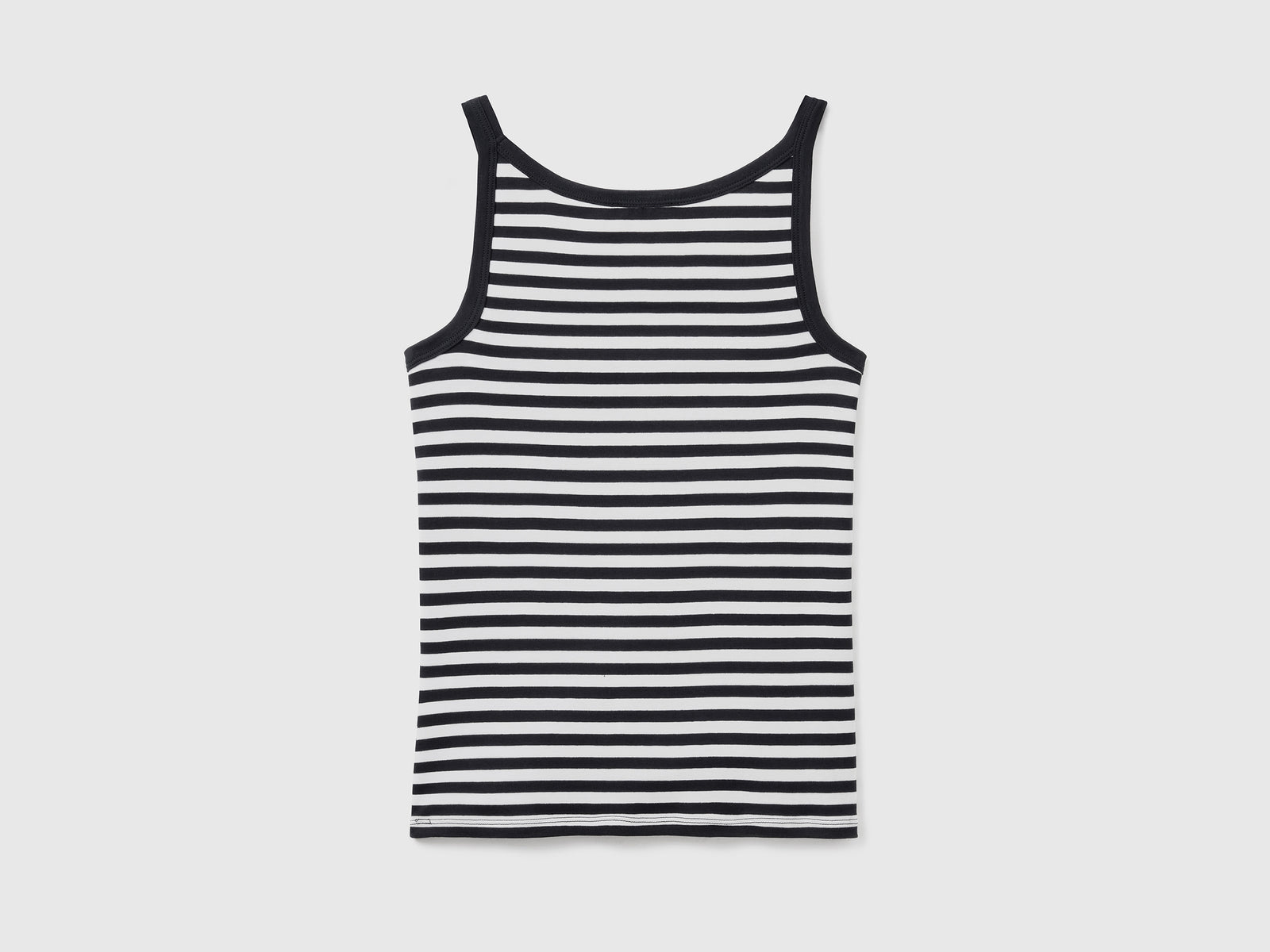 Canotta a righe 100% cotone da donna nero 2 | Benetton Outlet