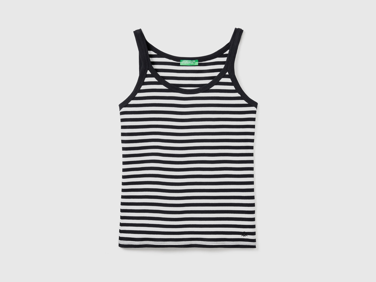 Canotta a righe 100% cotone da donna nero | Benetton Outlet