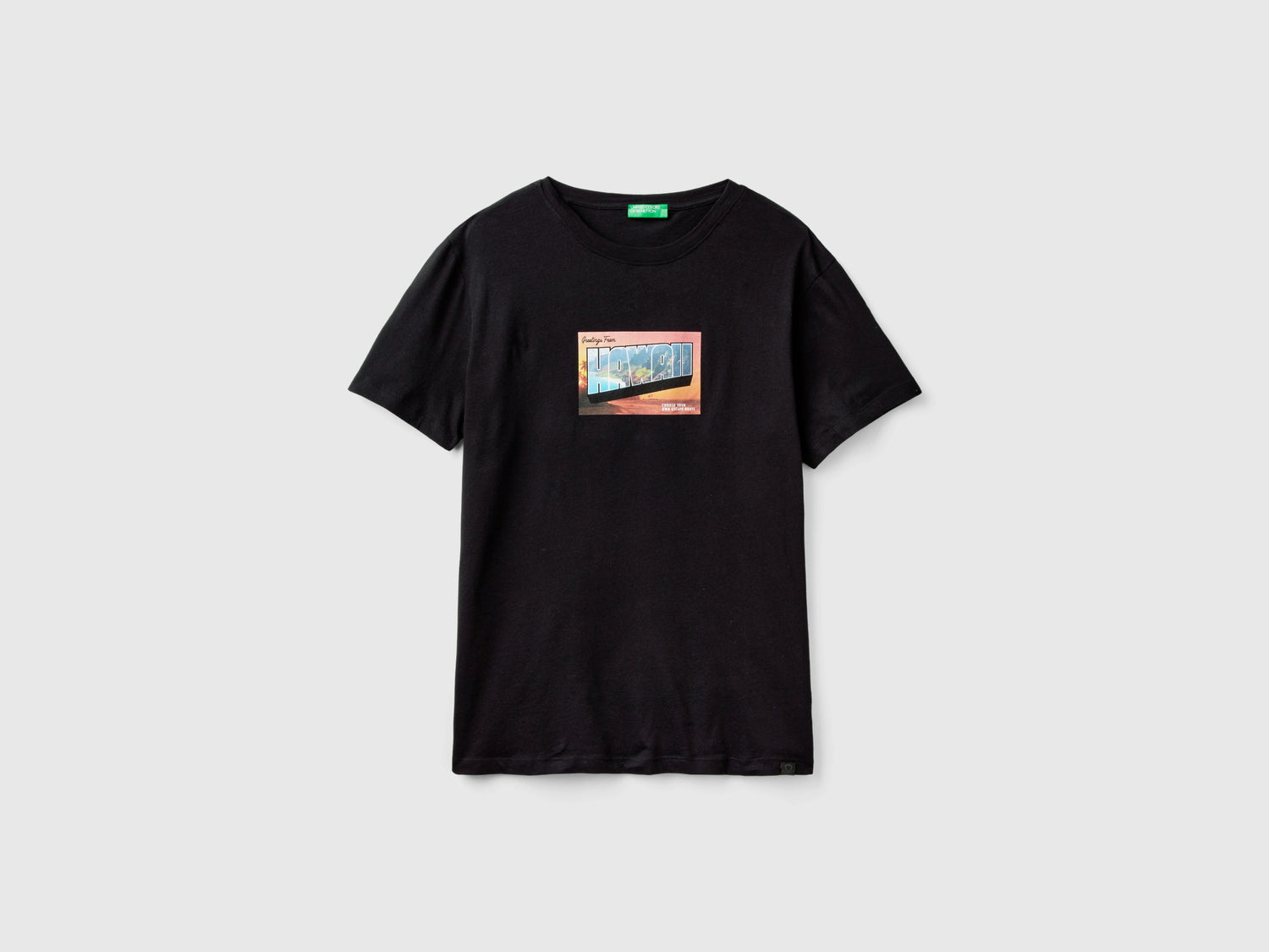 T-shirt in cotone leggero da uomo nero | Benetton Outlet