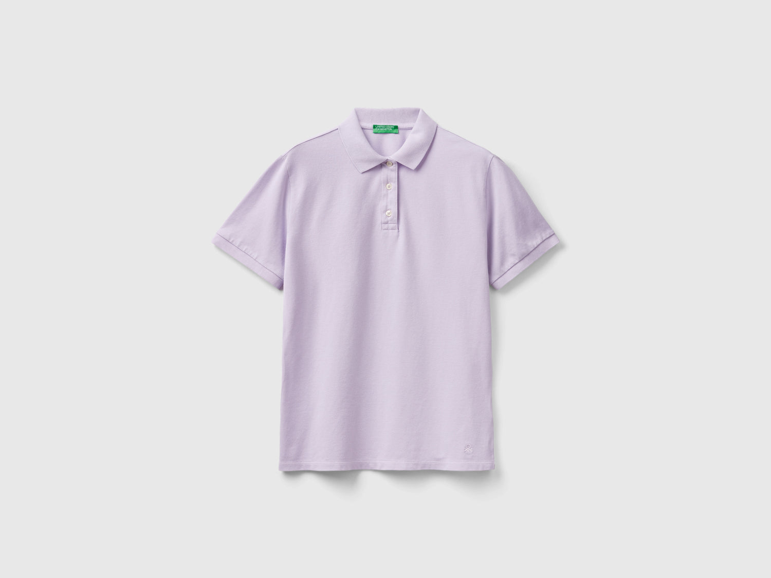 Polo in cotone bio stretch da donna lilla | Benetton Outlet