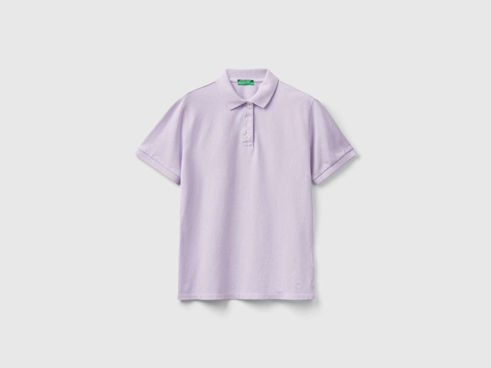 Polo in cotone bio stretch da donna lilla | Benetton Outlet
