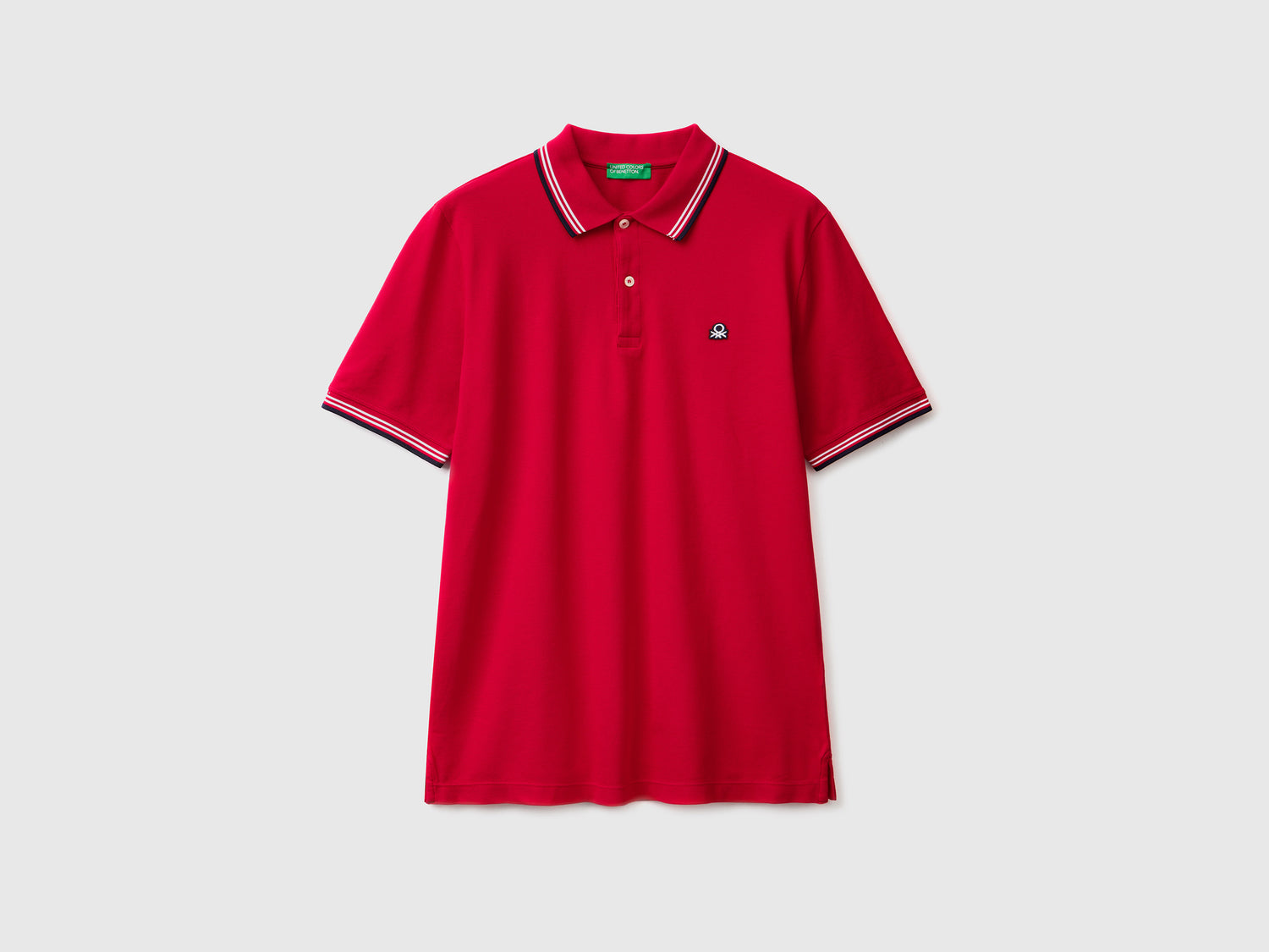 Polo de manga corta en algodón elástico da uomo rosso | Benetton Outlet