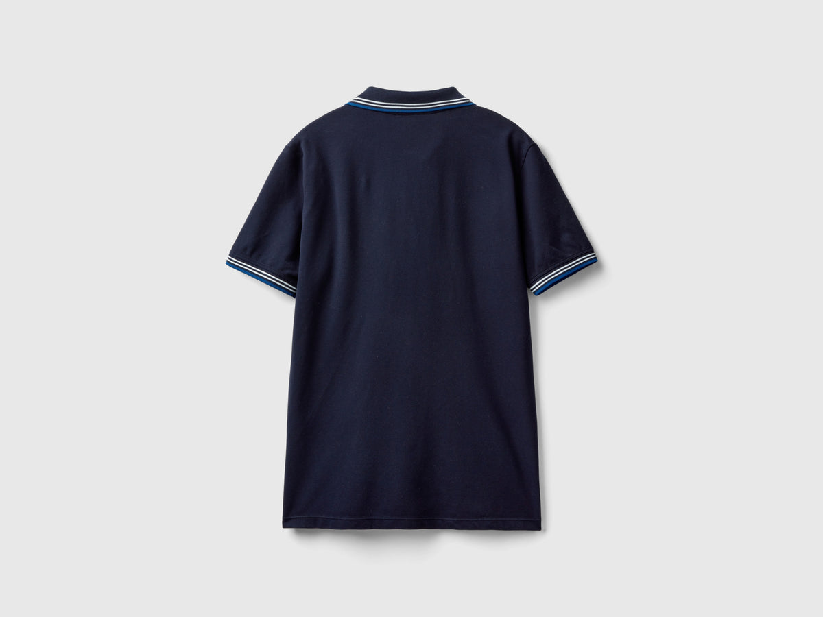 Polo de manga corta en algodón elástico