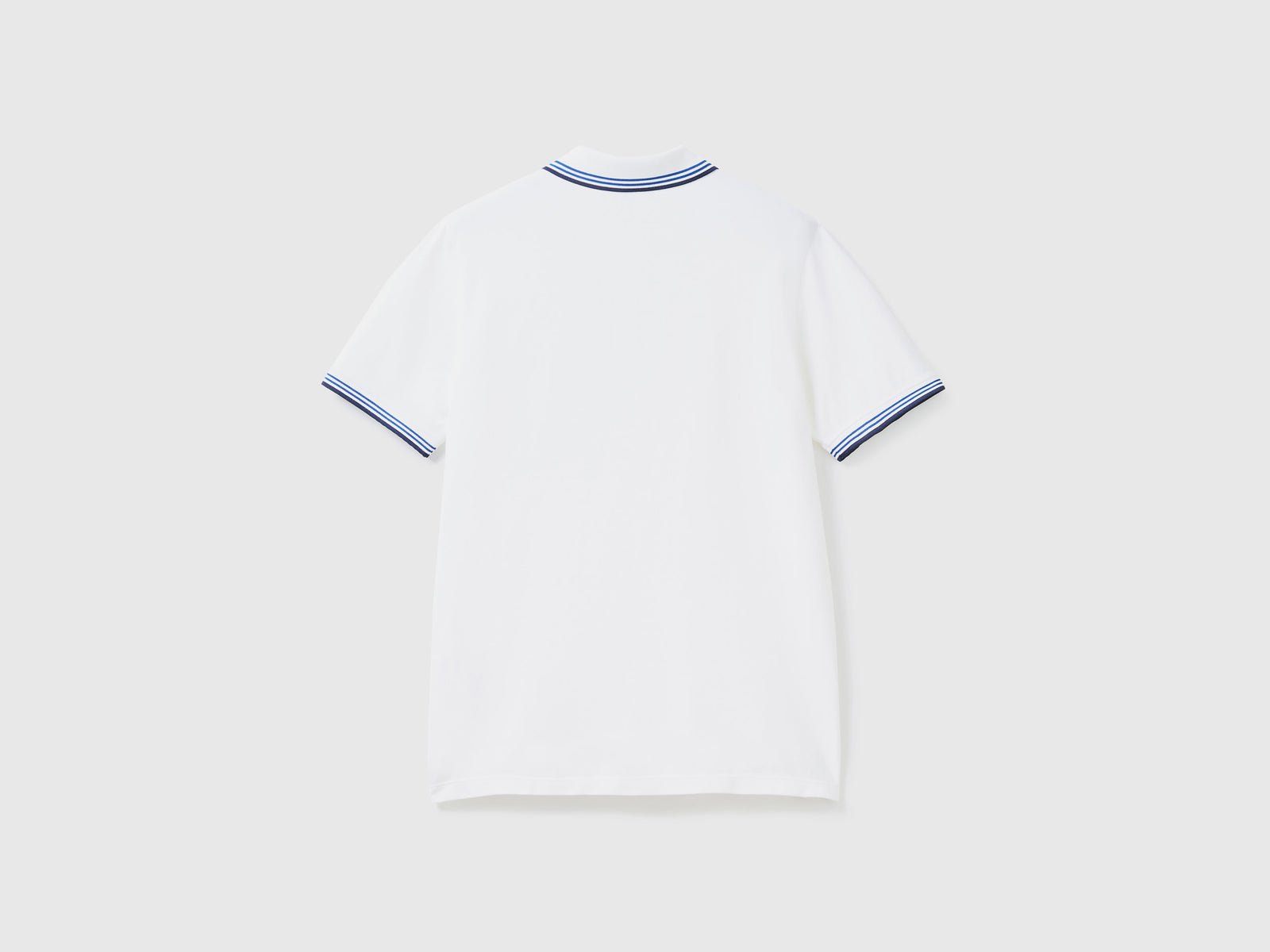 Polo a manica corta in cotone stretch da uomo bianco 2 | Benetton Outlet