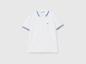 Polo a manica corta in cotone stretch