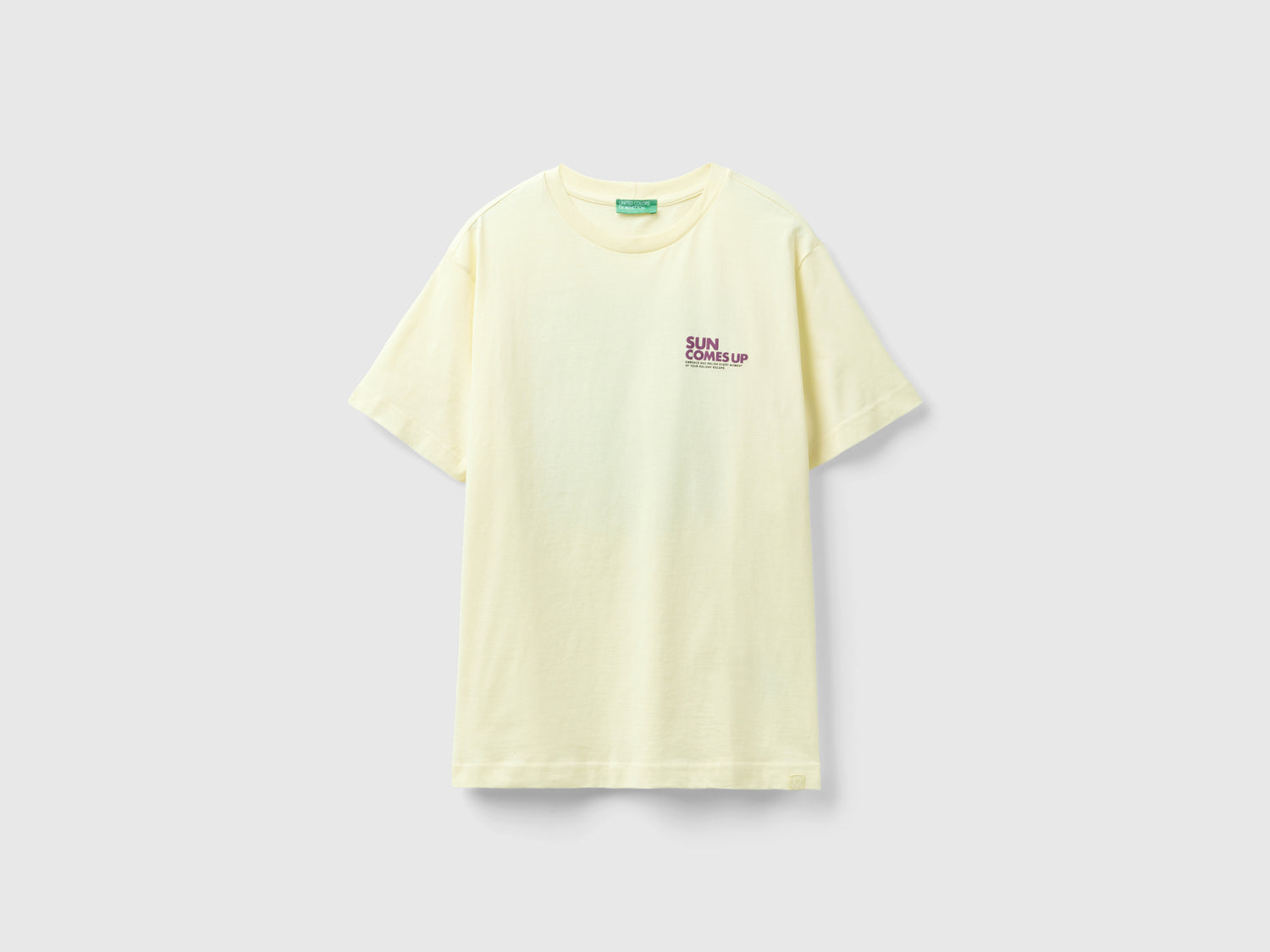 Maglietta con stampa davanti e dietro da uomo giallo | Benetton Outlet