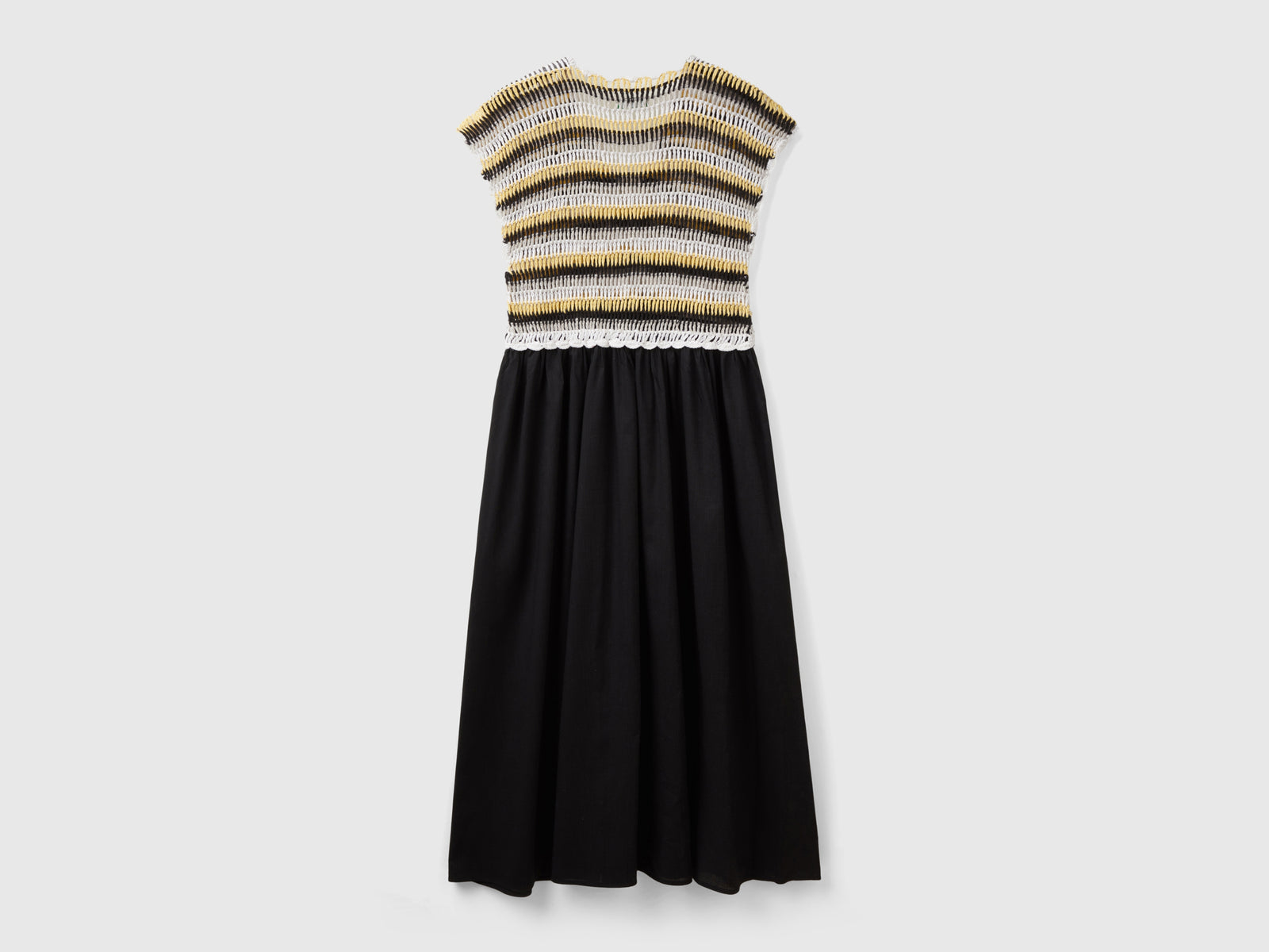 Vestito con corpetto crochet da donna nero 2 | Benetton Outlet