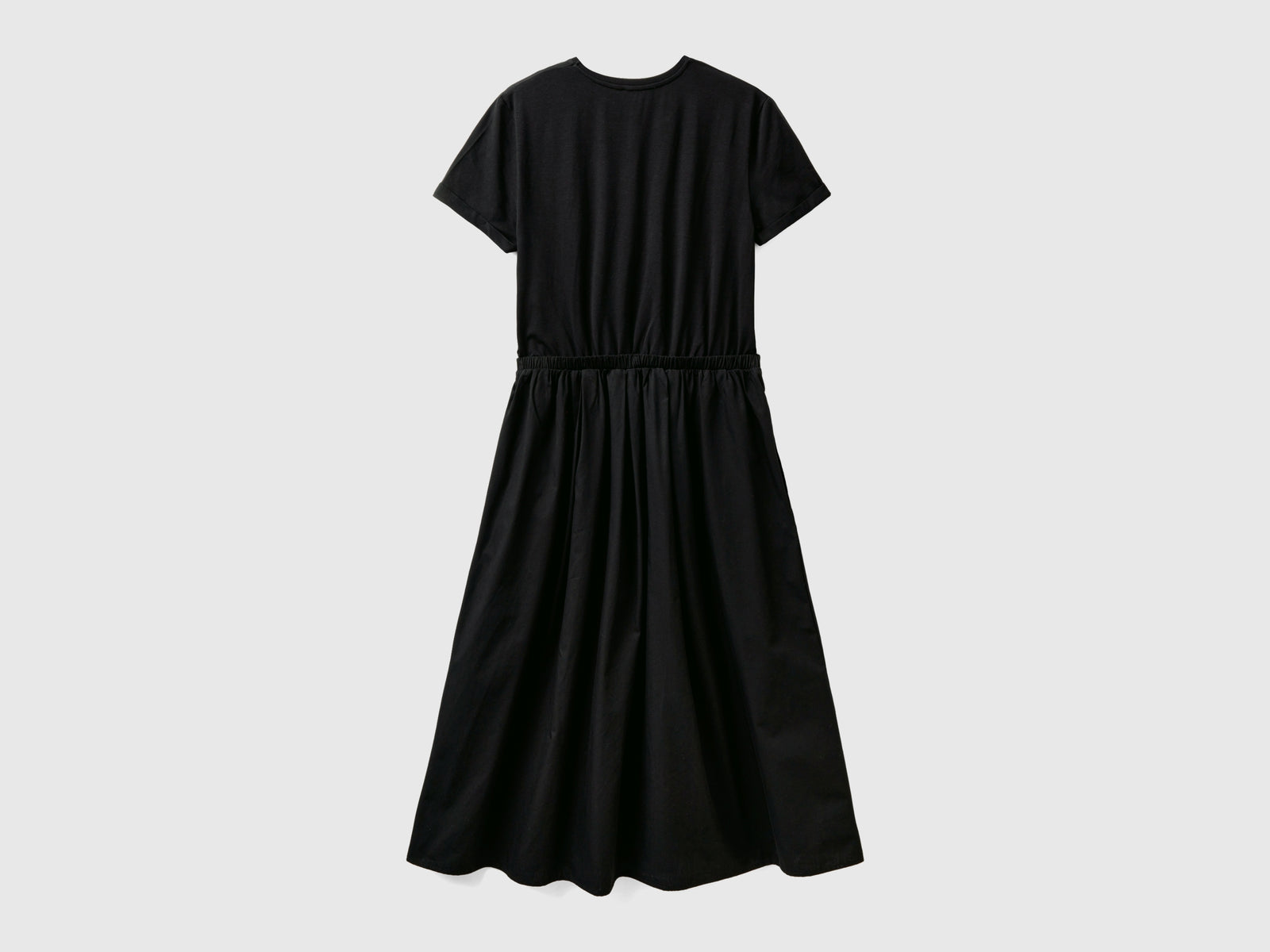 Vestito lungo in cotone da donna nero 2 | Benetton Outlet
