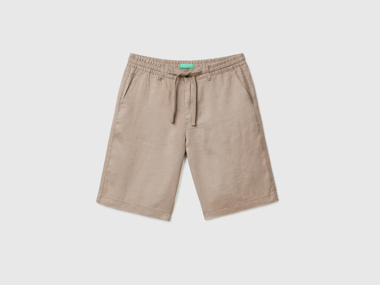 Bermuda in 100% lino da uomo marrone | Benetton Outlet