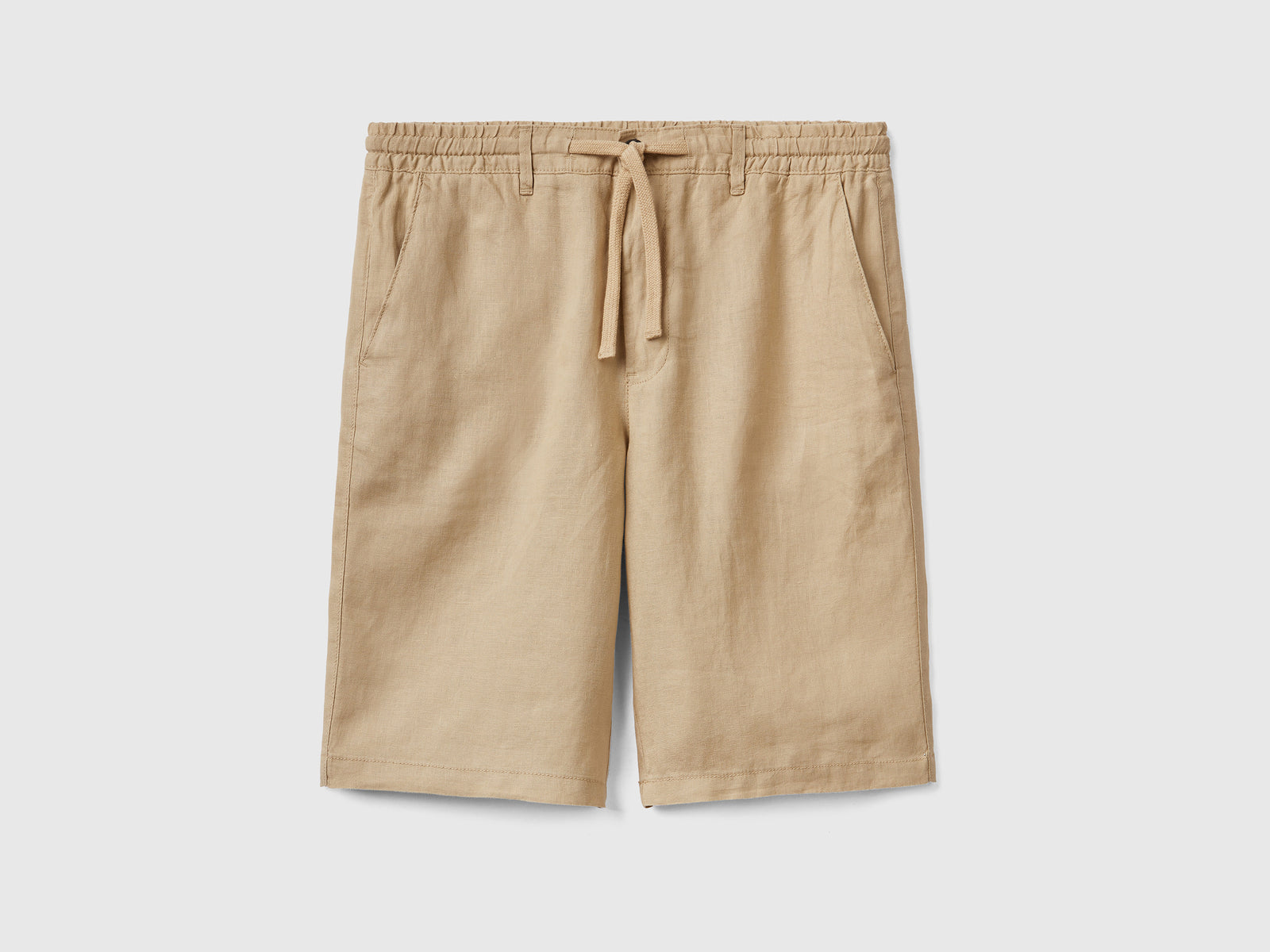 Bermudas 100% lino da uomo beige | Benetton Outlet
