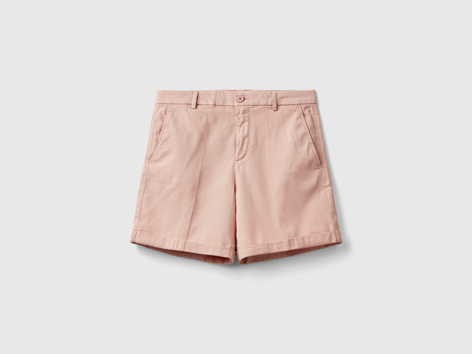 Bermudas de algodón elástico da donna rosa tenue | Benetton Outlet