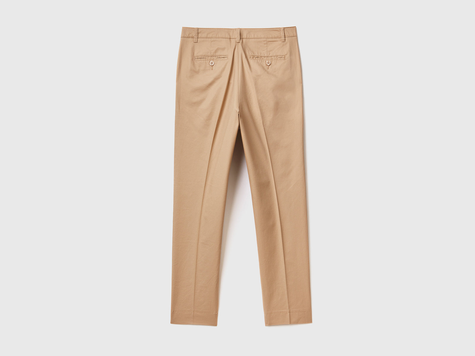 Pantalones chinos de algodón elástico da donna beige 2 | Benetton Outlet