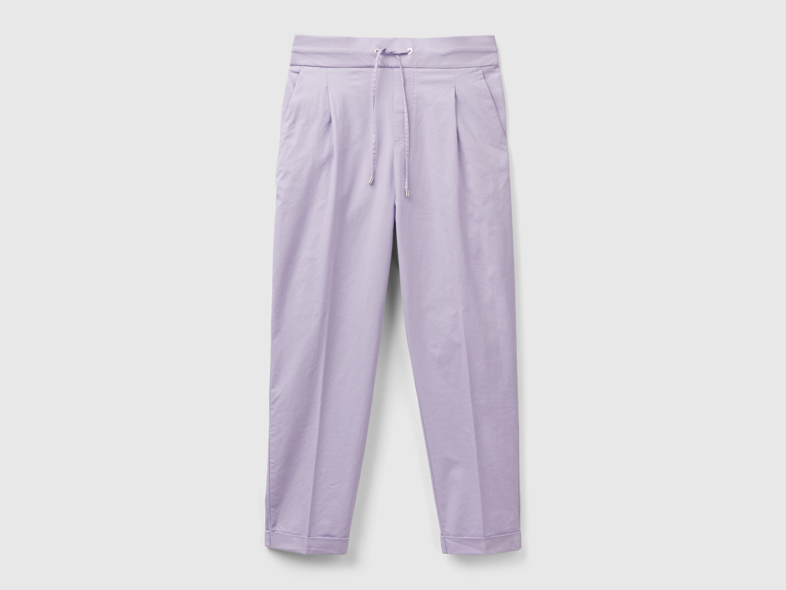 Pantalones deportivos de algodón elástico da donna lilla | Benetton Outlet