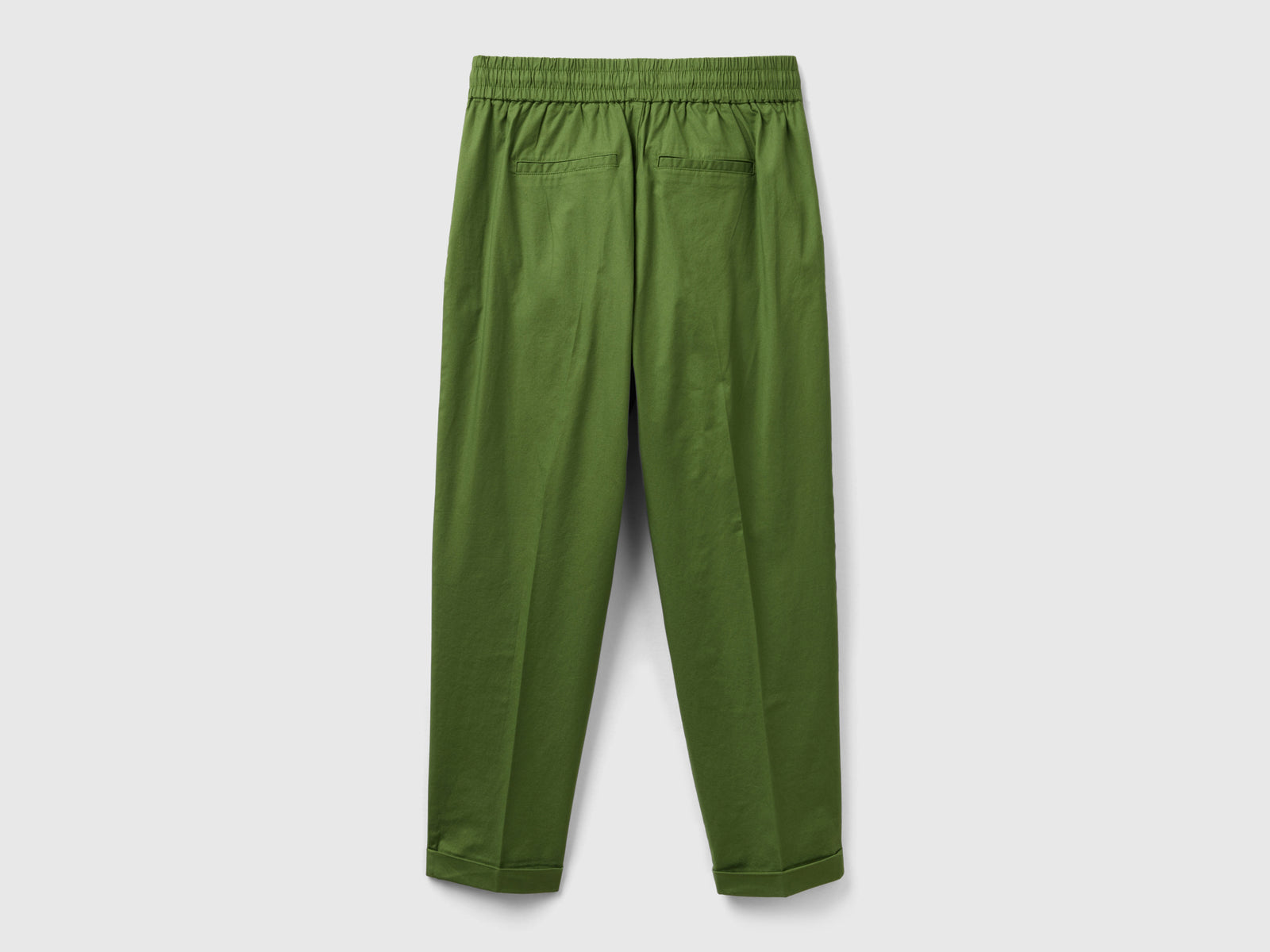 Pantalones deportivos de algodón elástico da donna verde militare 2 | Benetton Outlet