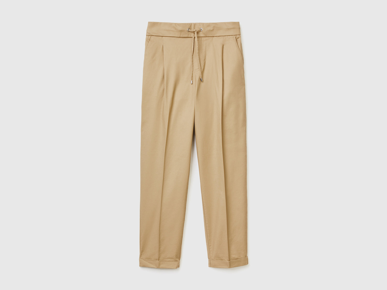 Joggers in cotone elasticizzato da donna beige | Benetton Outlet