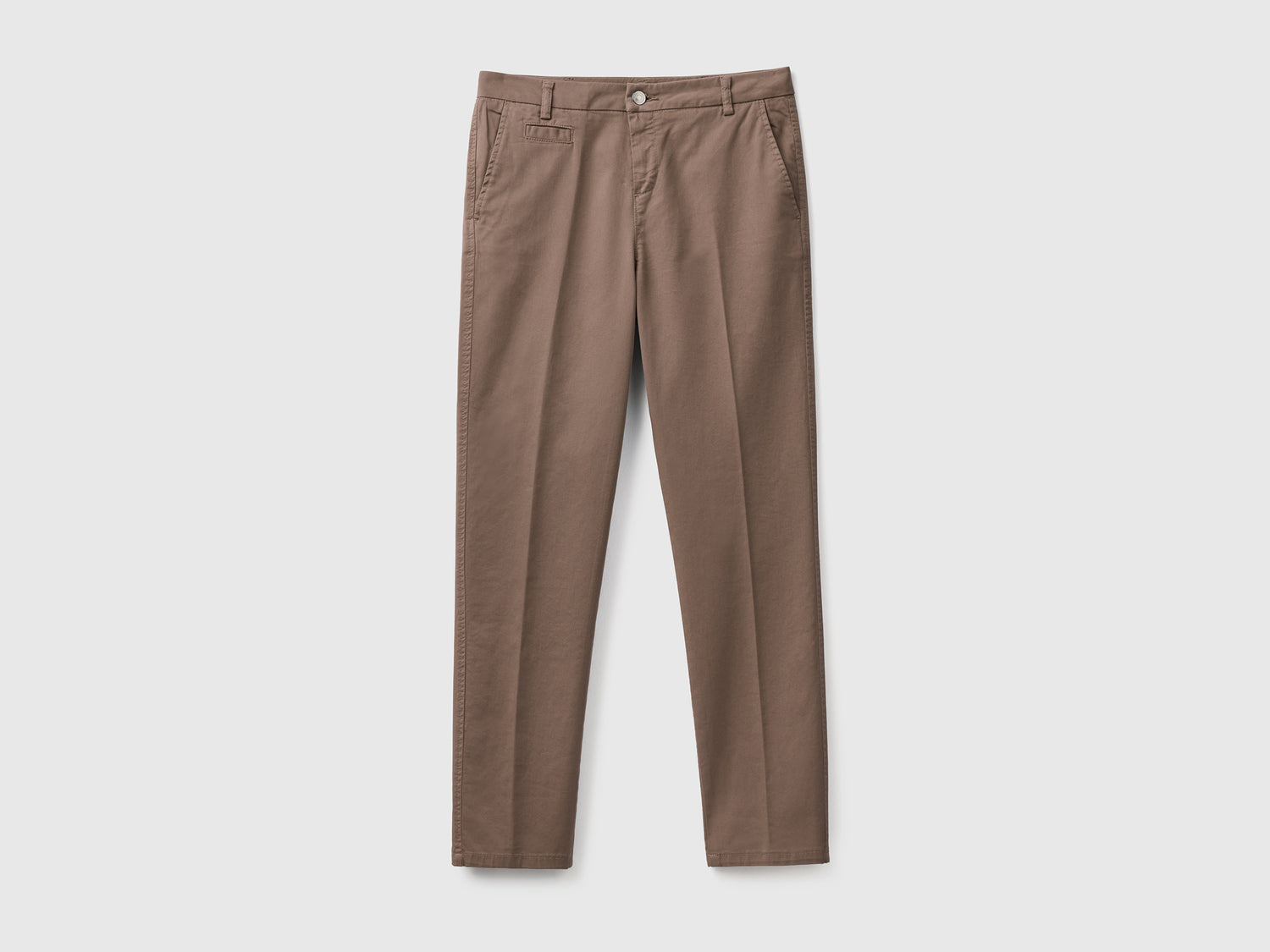 Chino slim fit in cotone tortora da donna marrone | Benetton Outlet