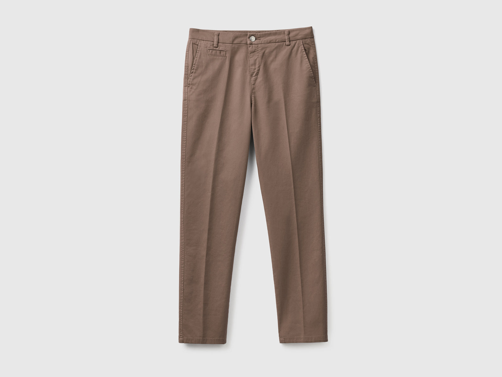 Chino slim fit in cotone tortora da donna marrone | Benetton Outlet