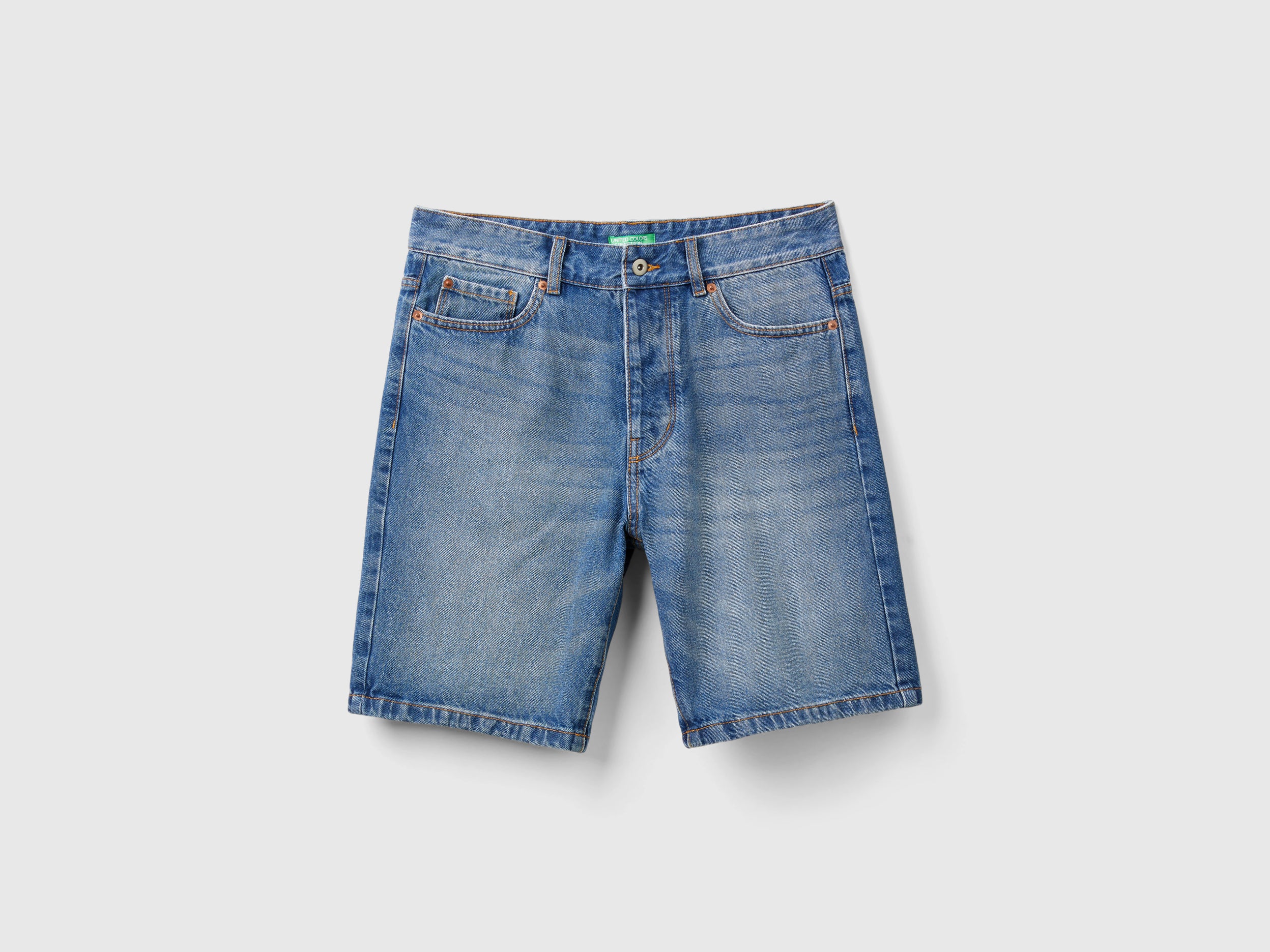 Pantaloncini United Colors Of Benetton Uomo - Cotone E Lino, Fit Straight, Cavallo Basso - Foto 2