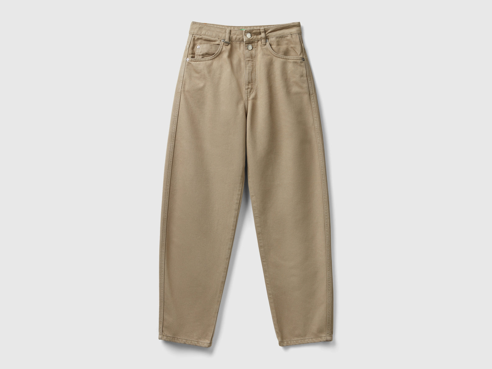 Pantaloni mom fit da donna verde militare | Benetton Outlet