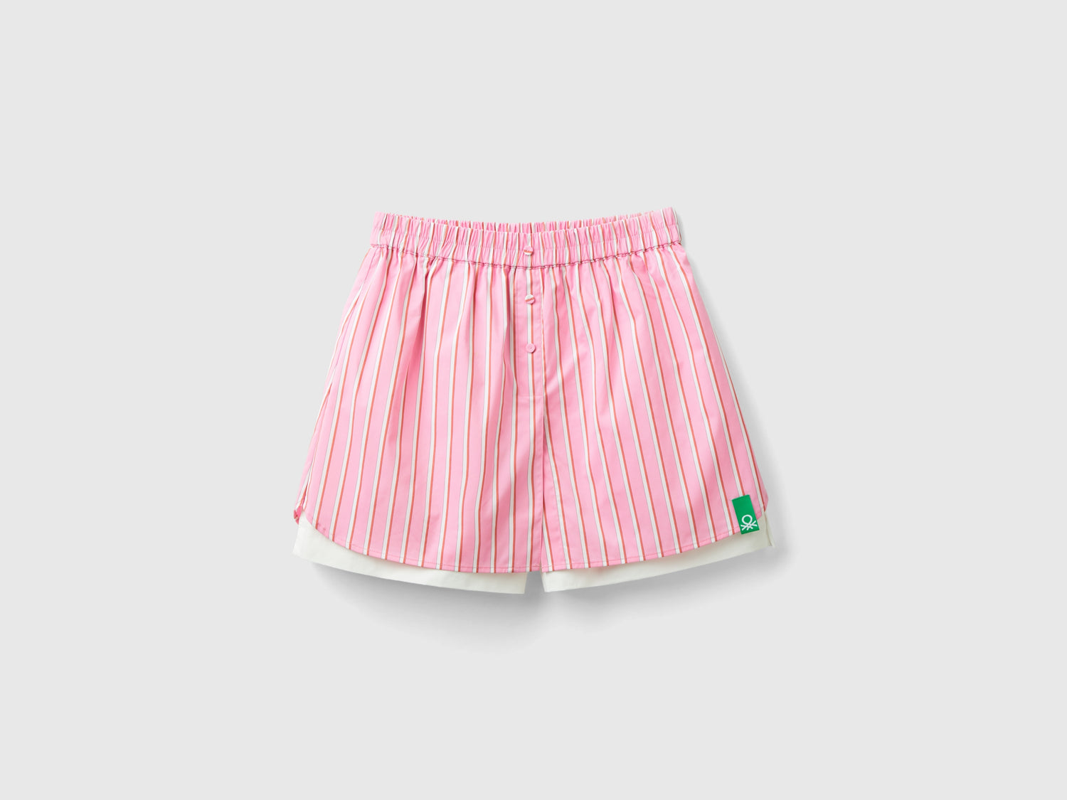 Shorts boxer a righe da donna rosa | Benetton Outlet