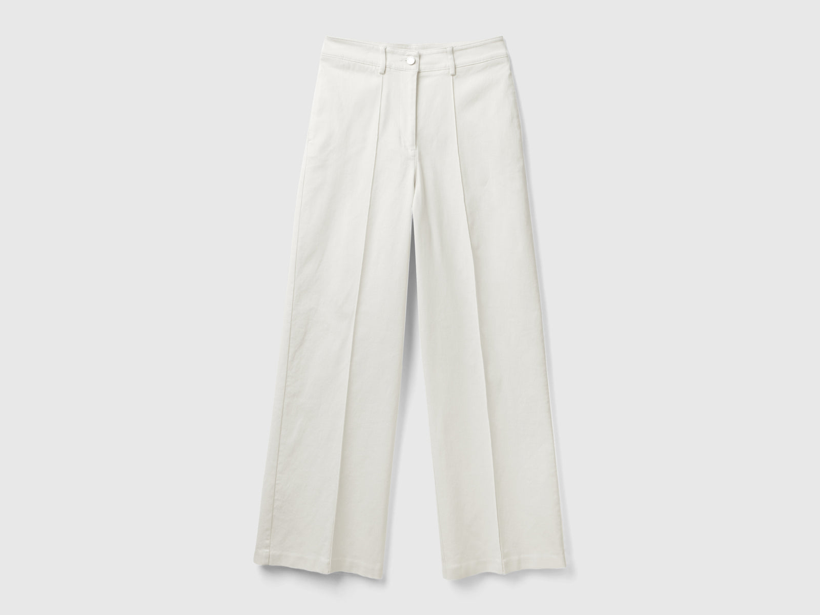 Pantaloni con gamba ampia da donna bianco panna | Benetton Outlet