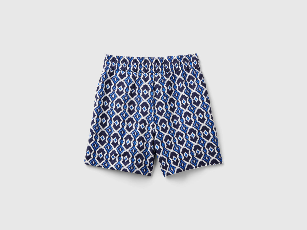 Shorts in lino stampato