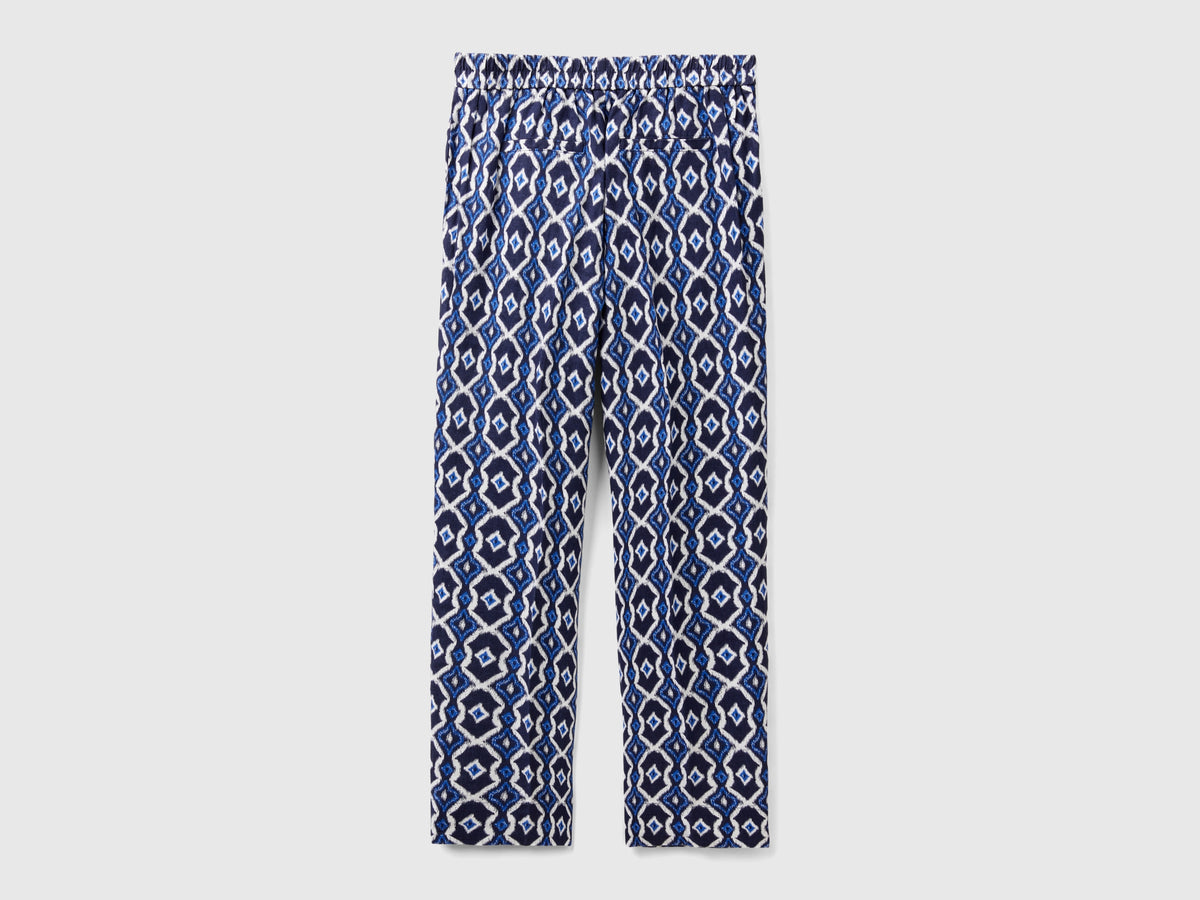 Pantaloni in lino stampato