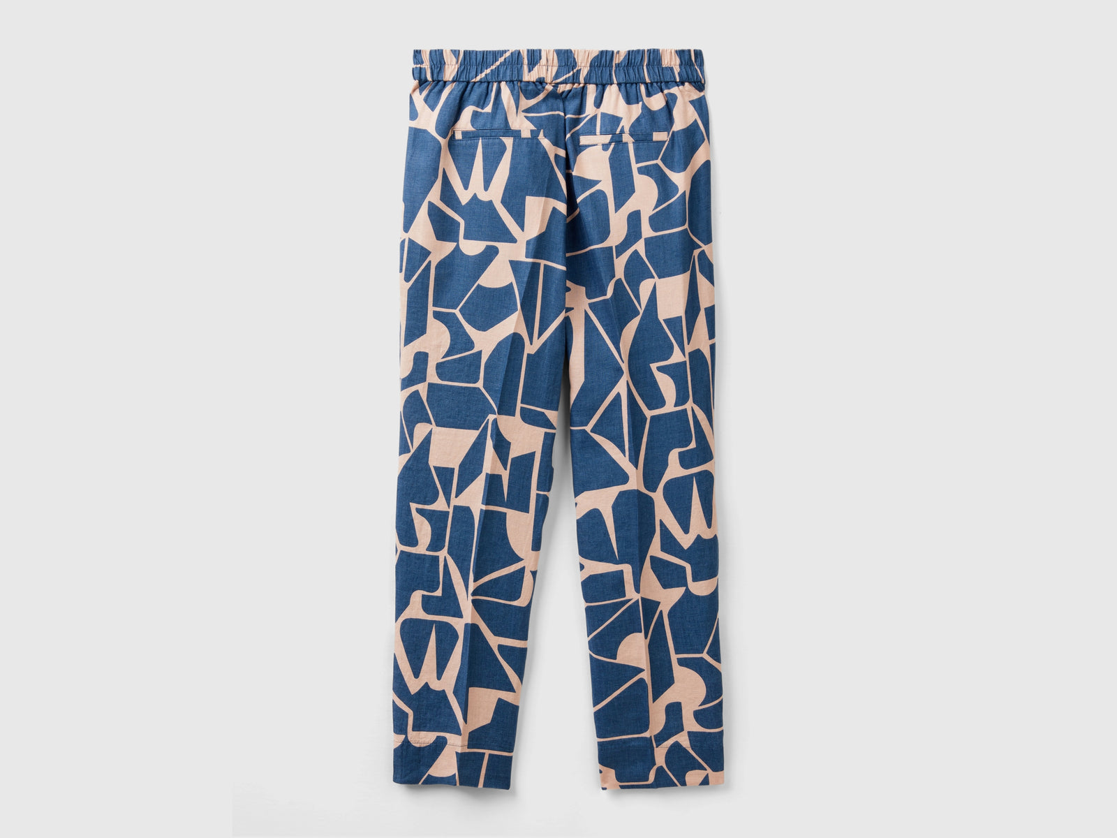Pantaloni in lino stampato da donna avio 2 | Benetton Outlet