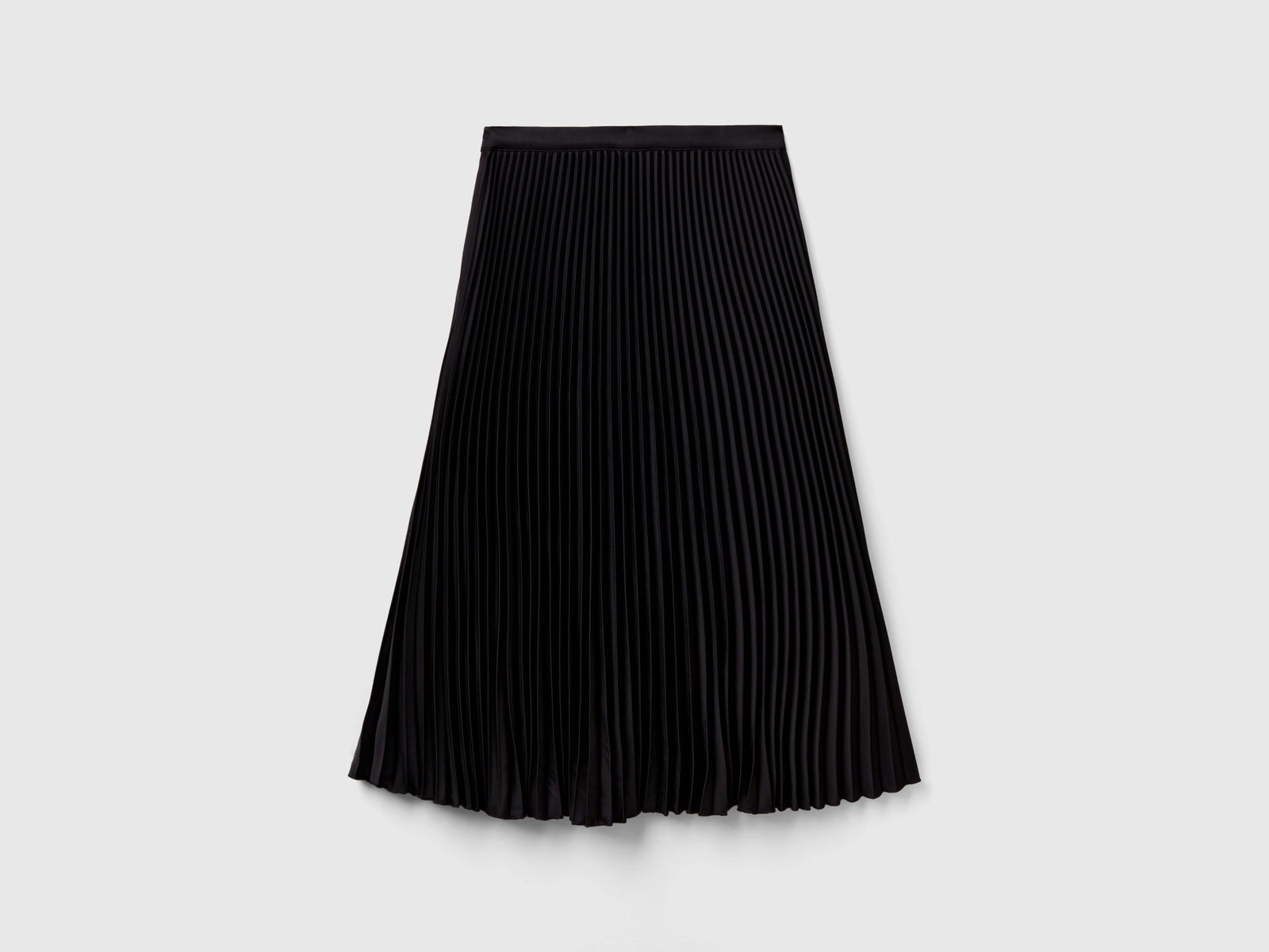 Gonna midi plissettata da donna nero 2 | Benetton Outlet