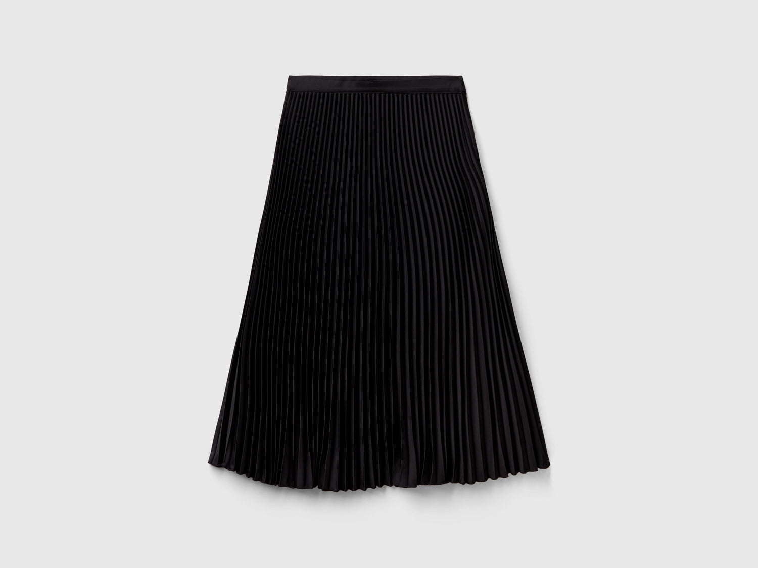 Gonna midi plissettata da donna nero | Benetton Outlet
