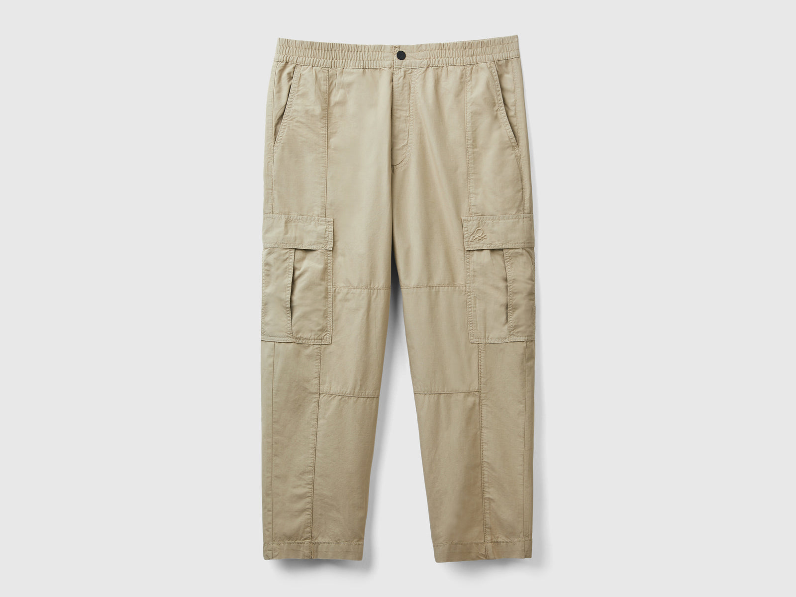 Pantaloni cargo in cotone leggero da uomo beige | Benetton Outlet