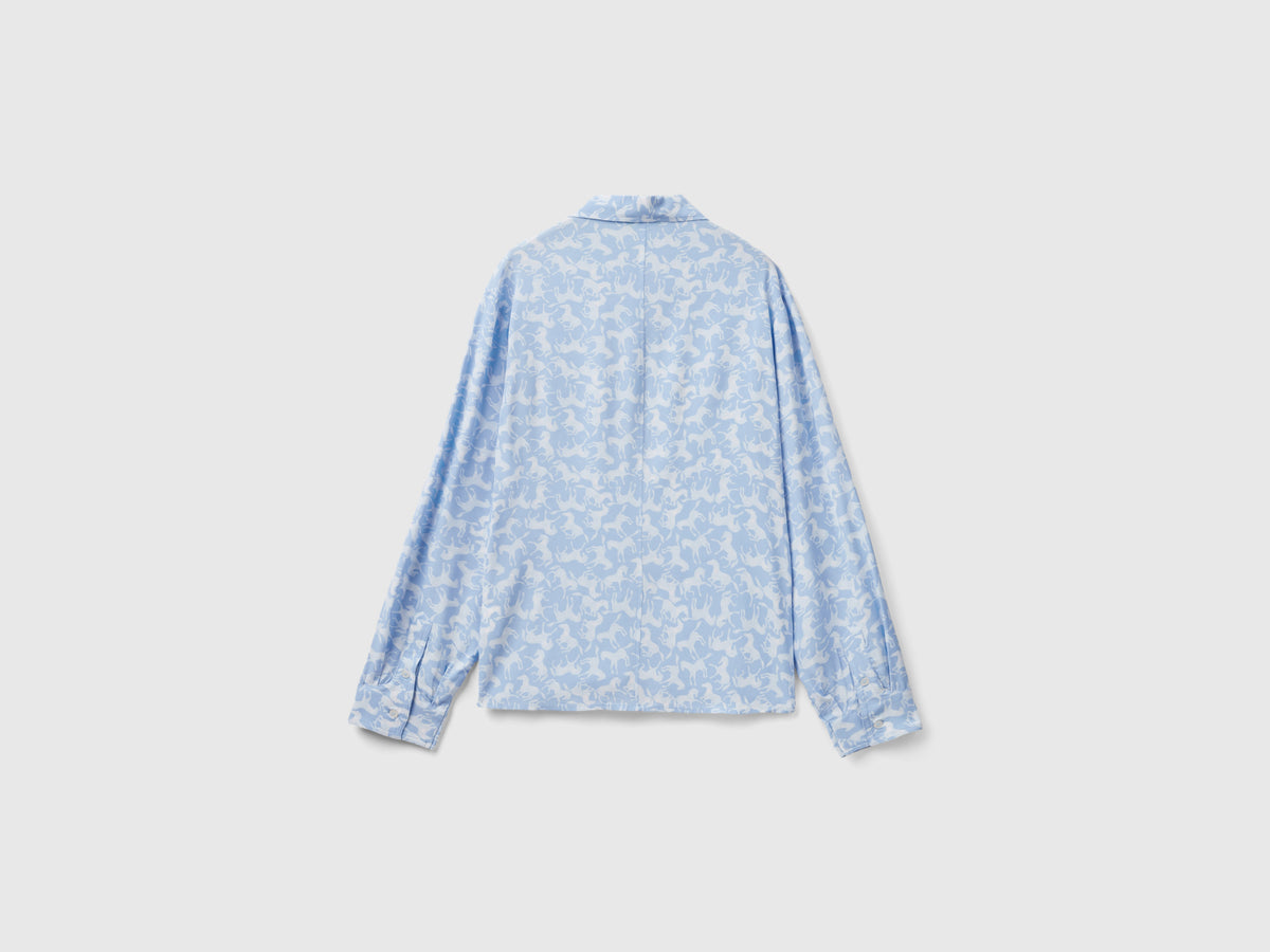Camicia con stampa cavalli