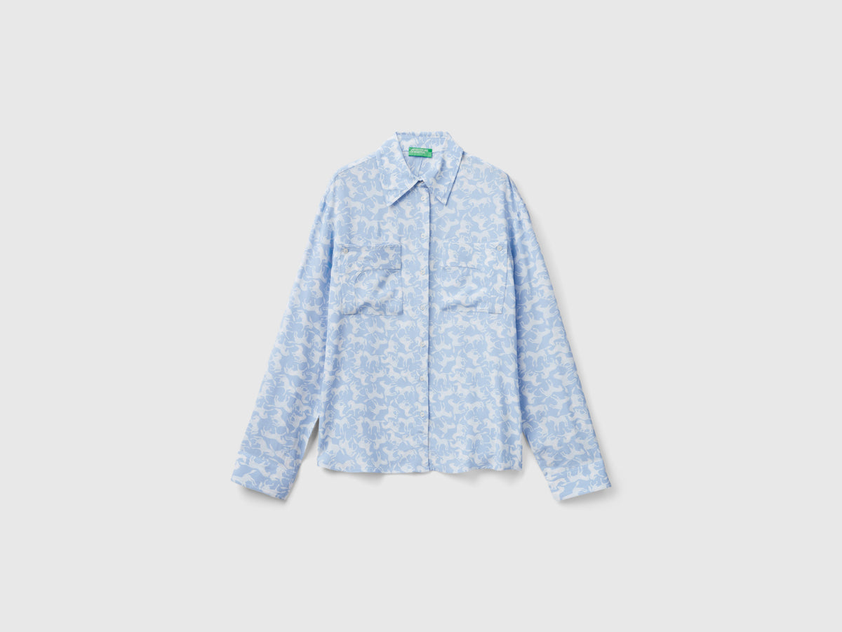 Camicia con stampa cavalli