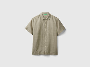 Camicia manica corta in misto lino