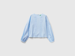 Blusa con pieghe in misto viscosa