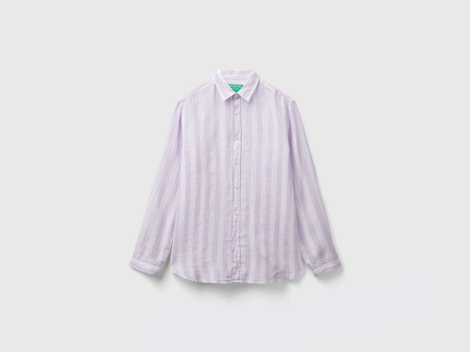 Camicia in puro lino da uomo lilla | Benetton Outlet