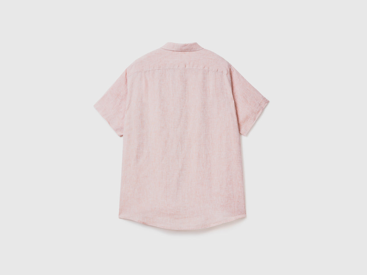 Camicia a manica corta 100% lino