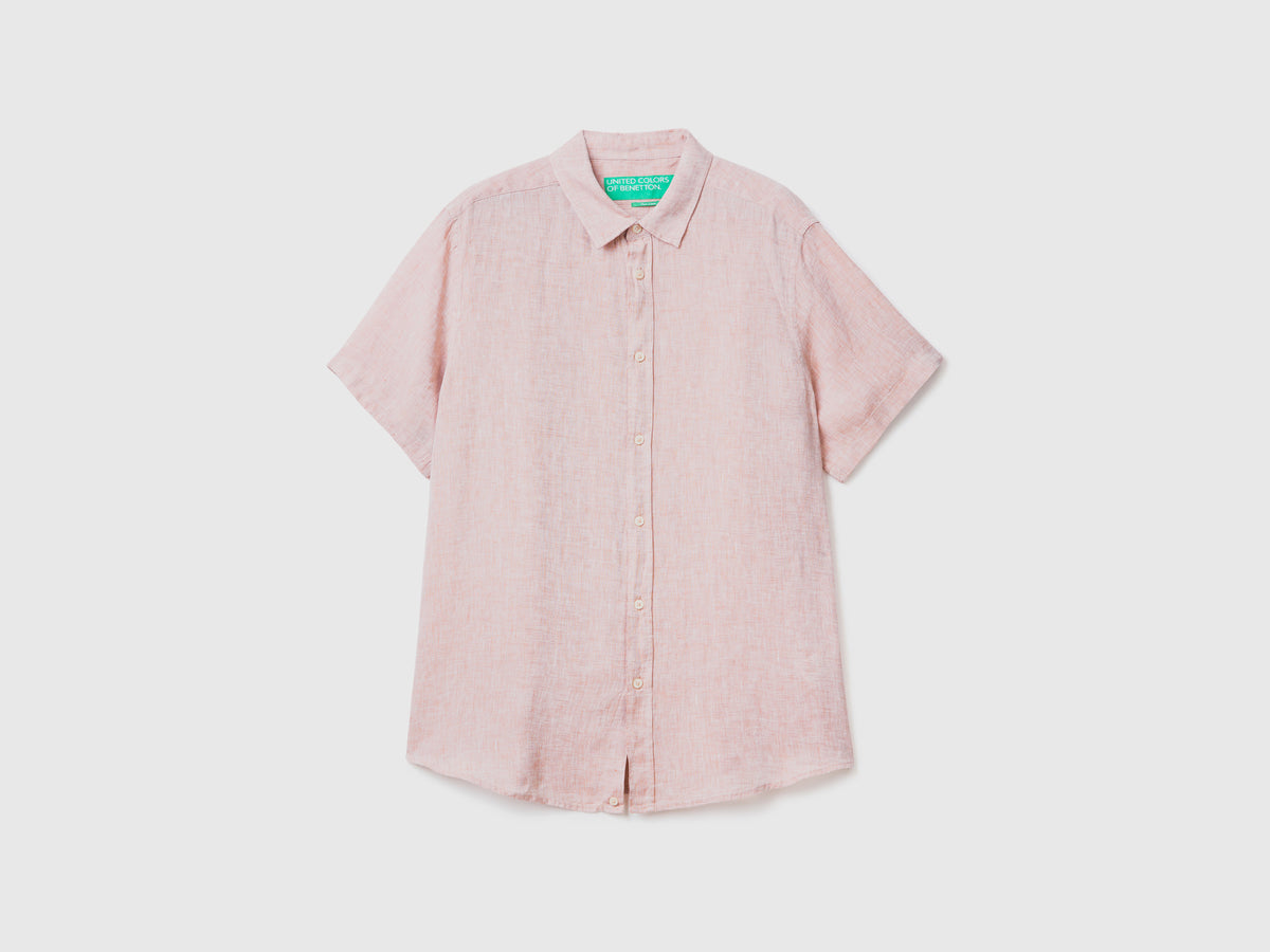 Camicia a manica corta 100% lino
