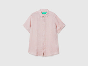 Camicia a manica corta 100% lino