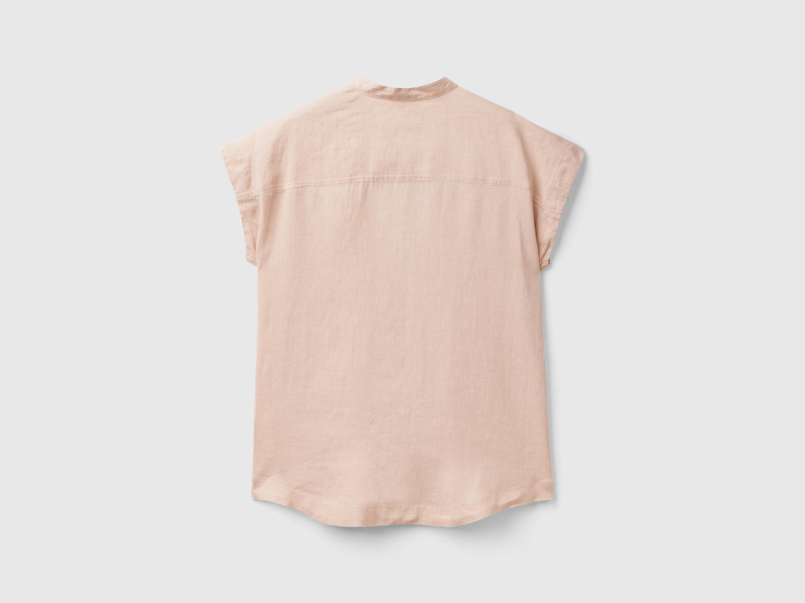 Camicia alla coreana in puro lino da donna rosa tenue 2 | Benetton Outlet