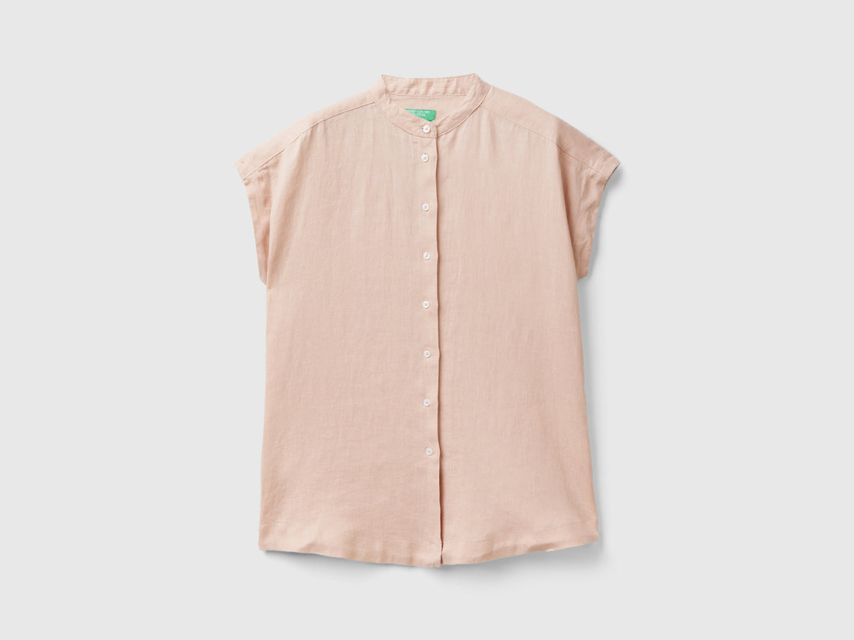 Camicia alla coreana in puro lino