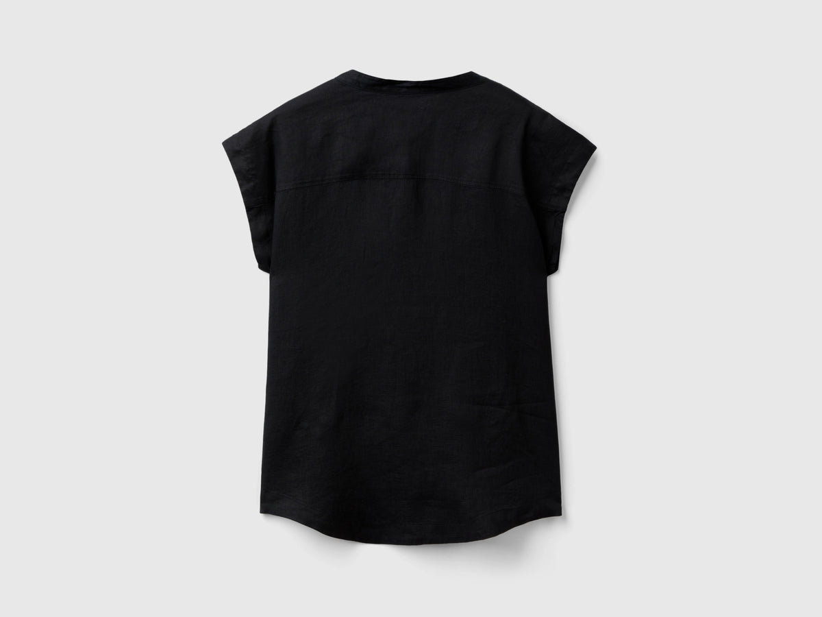 Camicia alla coreana in puro lino